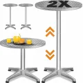 Sada 2 ks zahradních barových stolů CITY 60 cm stříbrná