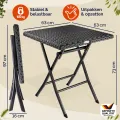 Zahradní skládací stolek Romi 65 cm polyratan černý