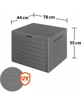 Zahradní úložný box Lilla 190 L šedý