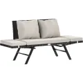 Zahradní lavice Hyro 176 cm polyratan černá/krémová