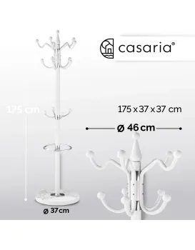 Otočný předsíňový věšák Ezra 173 cm bílý
