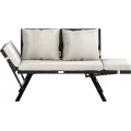 Zahradní lavice Hyro 176 cm polyratan černá/krémová