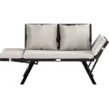 Zahradní lavice Hyro 176 cm polyratan černá/krémová