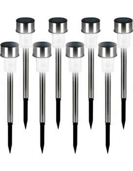 Sada 8 ks solárních LED lamp Less černá/bílá