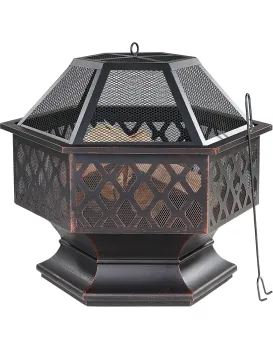 Zahradní ohniště Hexa 70 cm černé