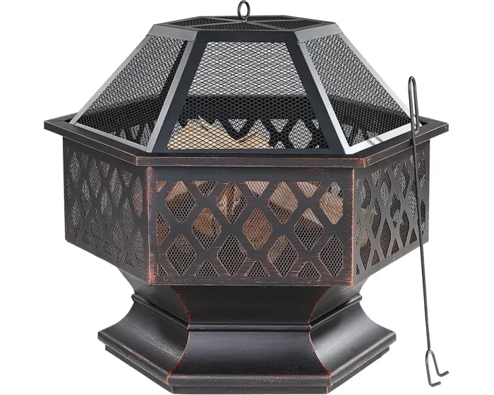 Zahradní ohniště Hexa 70 cm černé