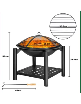 Zahradní ohniště Jamie 55 cm černé