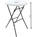 Cateringový skládací barový stůl STABLE 72 cm bílý