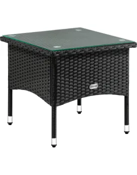 Odkládací stolek Muchi 50 cm polyratan černý