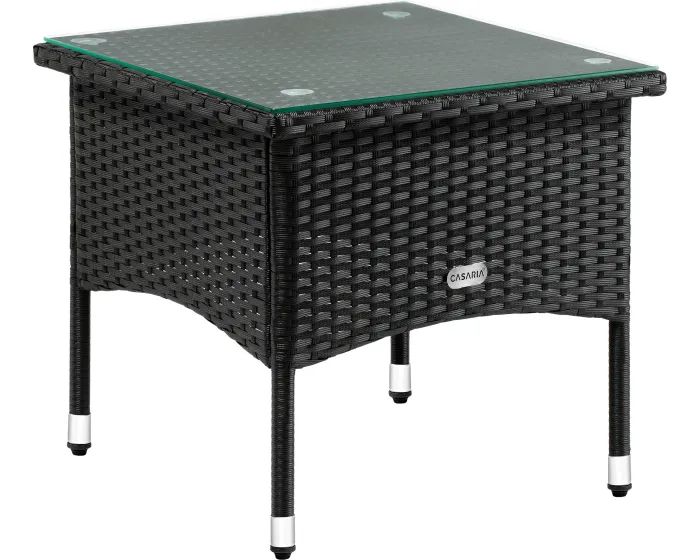 Odkládací stolek Muchi 50 cm polyratan černý