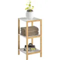 Bambusový regál Leonard 80 cm bílý/natural