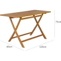 Skládací zahradní stůl BARIS 125 cm z masivu teak