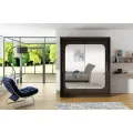 Šatní skříň s posuvnými dveřmi a zrcadlem Claver 150 cm Choco