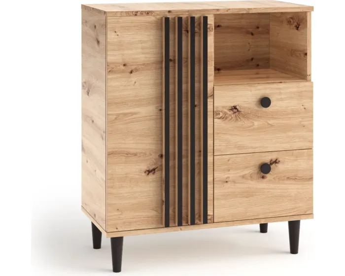 Komoda Liva 80 cm dub Artisan/černá