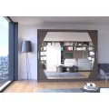 Šatní skříň s posuvnými dveřmi a zrcadlem Camb 250 cm Choco