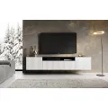 Závěsný TV stolek NEMIO 200 cm bílý/černý