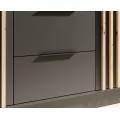 Šatní skříň se zrcadlem Nerida 150 cm černá/hnědá