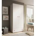 Dětská šatní skříň Emila srdce 80 cm bílá/růžová