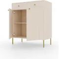 Komoda Tilina 2D 2S 84 cm béžová/zlatá