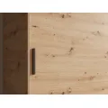 Šatní skříň s posuvnými dveřmi a zrcadlem Haley 100 cm dub Artisan