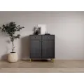 Komoda Tilina 2D 2S 84 cm černá/zlatá