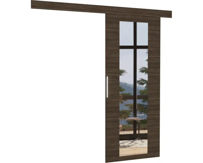 Posuvné interiérové dveře se zrcadlem BRITA 86x205 cm choco