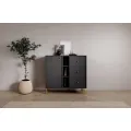 Komoda Tilina 1D 3S 3P 100 cm černá/zlatá