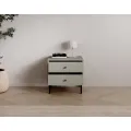 Noční stolek Tilina 52 cm eukalyptus/černý