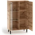 Vitrína Liva 80 cm černá/dub Artisan