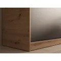 Šatní skříň s posuvnými dveřmi a zrcadlem Haley 120 cm dub Artisan/černá
