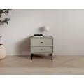 Noční stolek Tilina 52 cm eukalyptus/černý