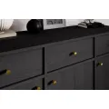 Komoda Tilina 3D 3S 125 cm černá/zlatá