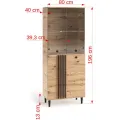 Vitrína Liva 80 cm černá/dub Artisan II