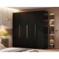 Šatní skříň Palla 200 cm černá/zlatá