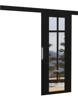 Posuvné interiérové dveře se zrcadlem BRITA 86x205 cm černé
