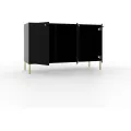 Komoda Tilina 3D 125 cm černá/zlatá