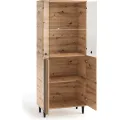 Vitrína Liva 80 cm černá/dub Artisan II