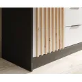 Šatní skříň se zrcadlem Nerida 200 cm černá/hnědá/bílá