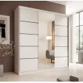 Šatní skříň s posuvnými dveřmi a zrcadlem Sonica 200 cm bílá