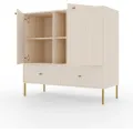 Komoda Tilina 2D 2S 2P 100 cm béžová/zlatá