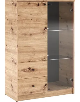 Vitrína s LED osvětlením Evisa 80 cm dub Artisan