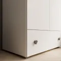 Dětská šatní skříň Emila srdce 80 cm bílá/šedá
