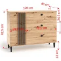 Komoda Liva 120 cm dub Artisan/černá