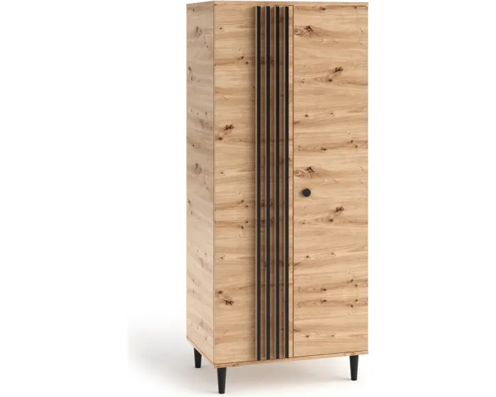 Šatní skříň Liva 80 cm dub Artisan/černá
