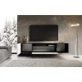 Závěsný TV stolek NEMIO 200 cm bílý/černý