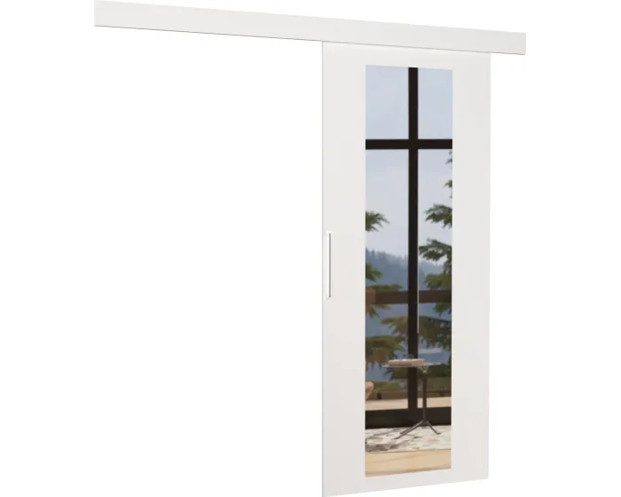 Posuvné interiérové dveře se zrcadlem BRITA 86x205 cm bílé