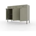 Komoda Tilina 3D 3S 125 cm eukalyptus/černá