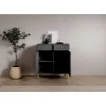 Komoda Tilina 2D 2S 84 cm černá/zlatá