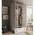 Dětská šatní skříň Emila srdce 80 cm bílá/šedá