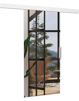 Posuvné interiérové dveře se zrcadlem BARONA 86x205 cm bílé